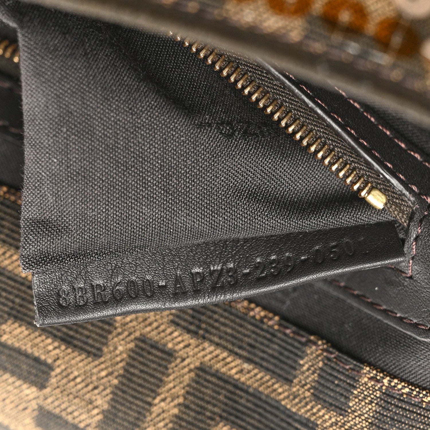 Fendi Fabric Jacquard Paillettes Vitello Seta FF 1974 Baguette Testa di Moro Real Ebano 7 of 10