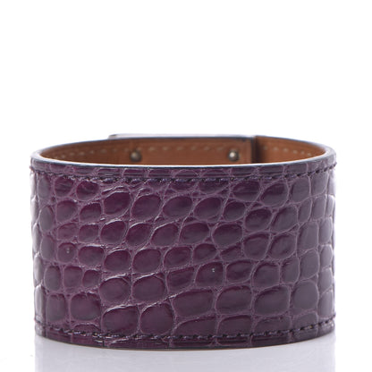Hermes Shiny Alligator Kelly Dog Cuff Amethyst 4 of 6