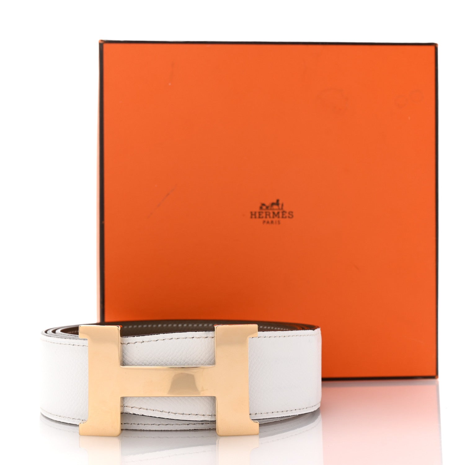 Hermes Epsom 38mm Constance 2 Belt 105 42 Etoupe White 6 of 6
