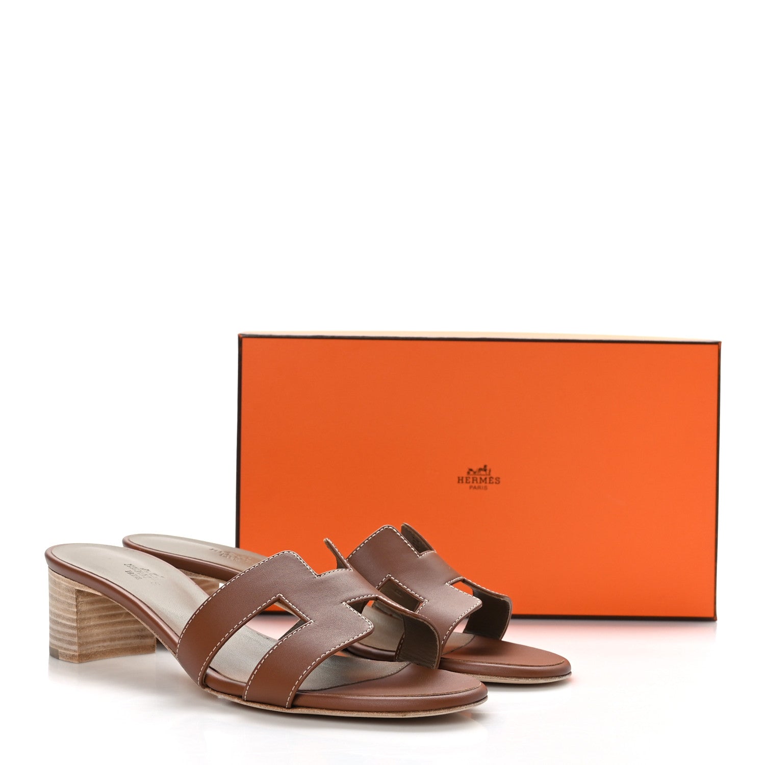Hermes Calfskin Oasis Sandals 40.5 Gold 7 of 7
