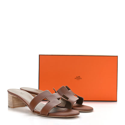 Hermes Calfskin Oasis Sandals 40.5 Gold 7 of 7