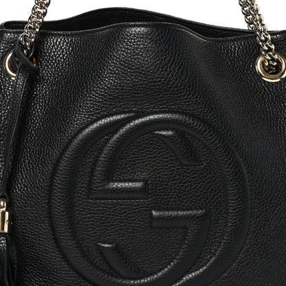 Gucci Pebbled Calfskin Medium Soho Chain Shoulder Bag Black 8 of 10