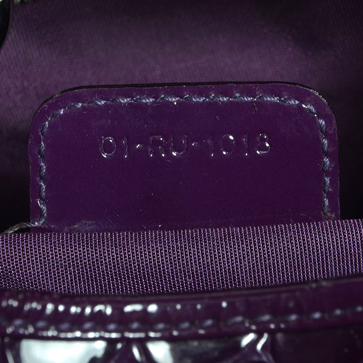 Patent Crocodile Embossed 61 Tote Purple