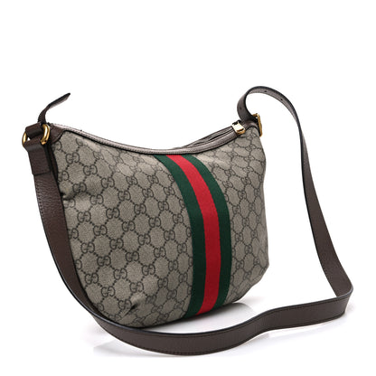 Gucci GG Supreme Monogram Web Small Ophidia Half Moon Hobo Brown 3 of 10