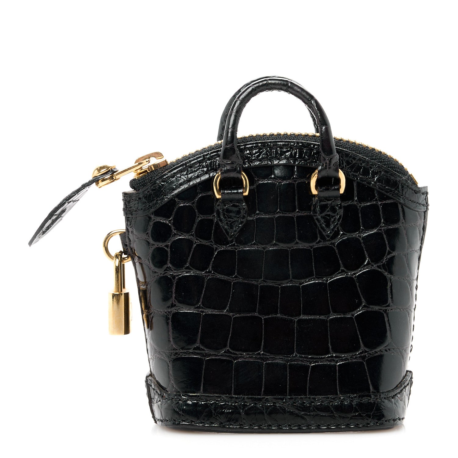 Louis Vuitton Alligator Mini Lockit Bag Charm Black 1 of 12