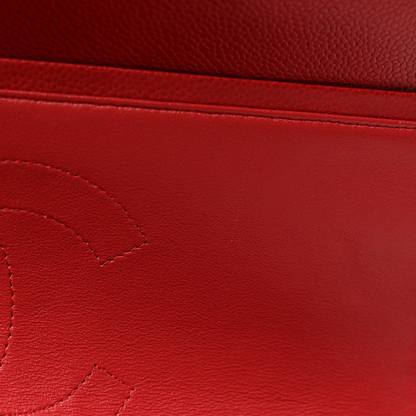 Caviar Quilted Maxi Double Flap Dark Red