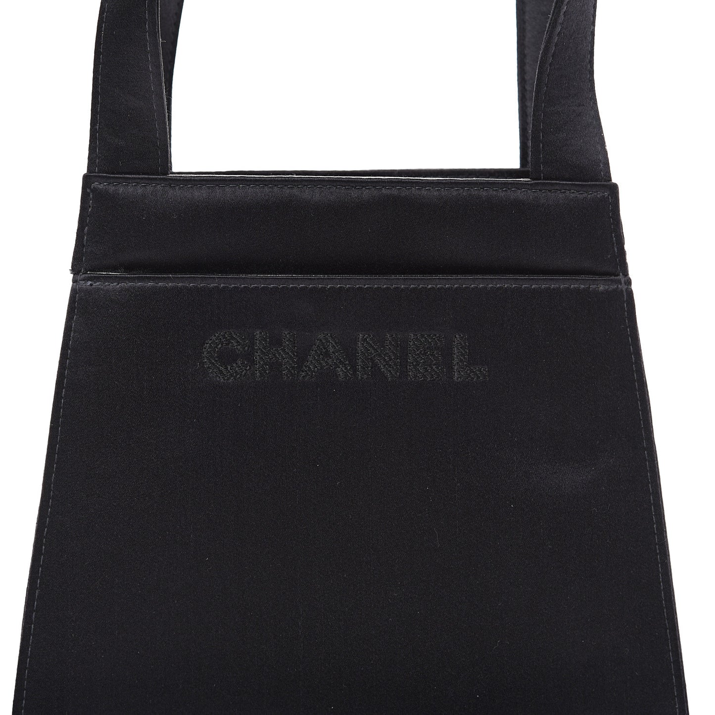 Satin Top Handle Evening Bag Black