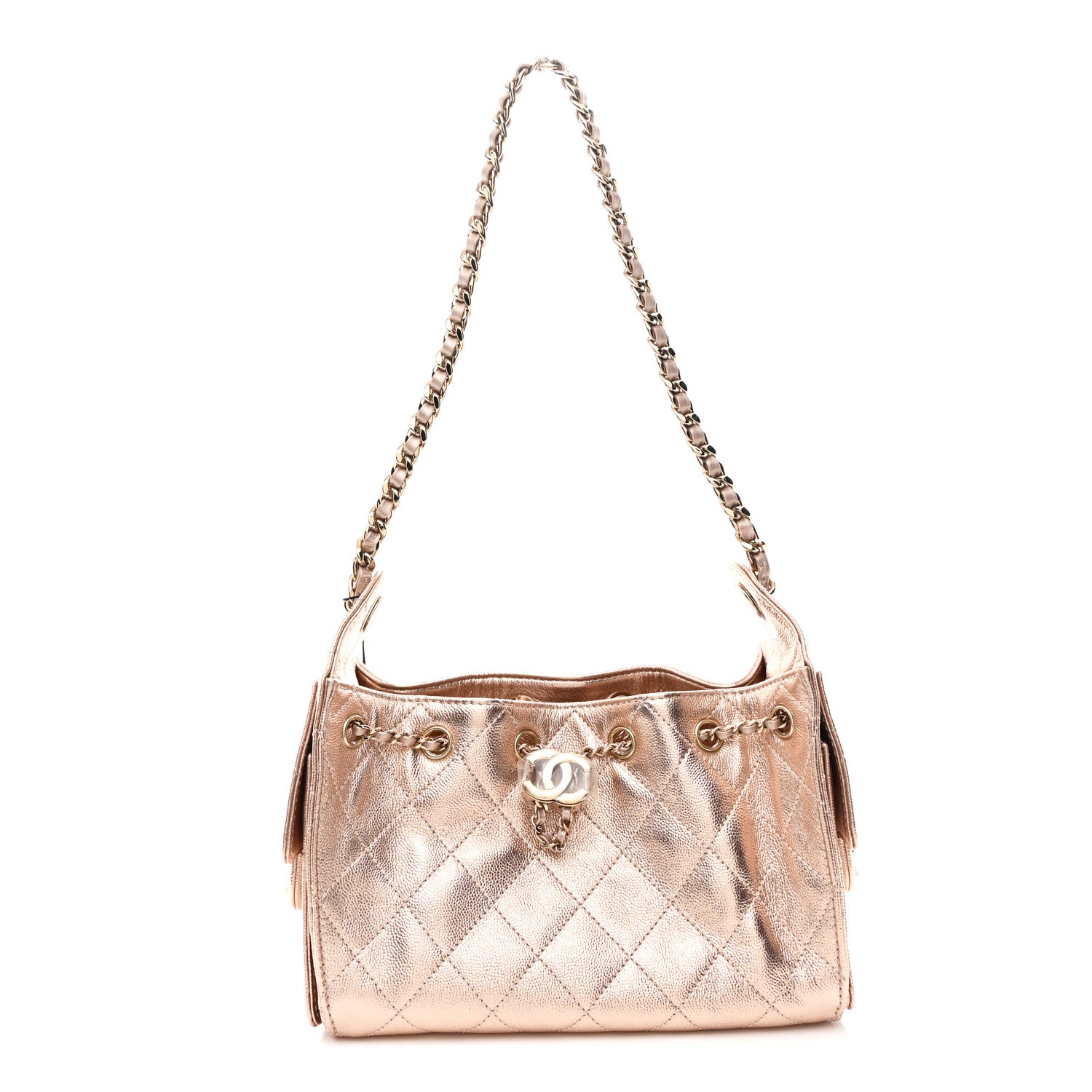 Chanel Metallic Caviar Quilted Mini Chanel 25 Handbag Copper 1 of 11