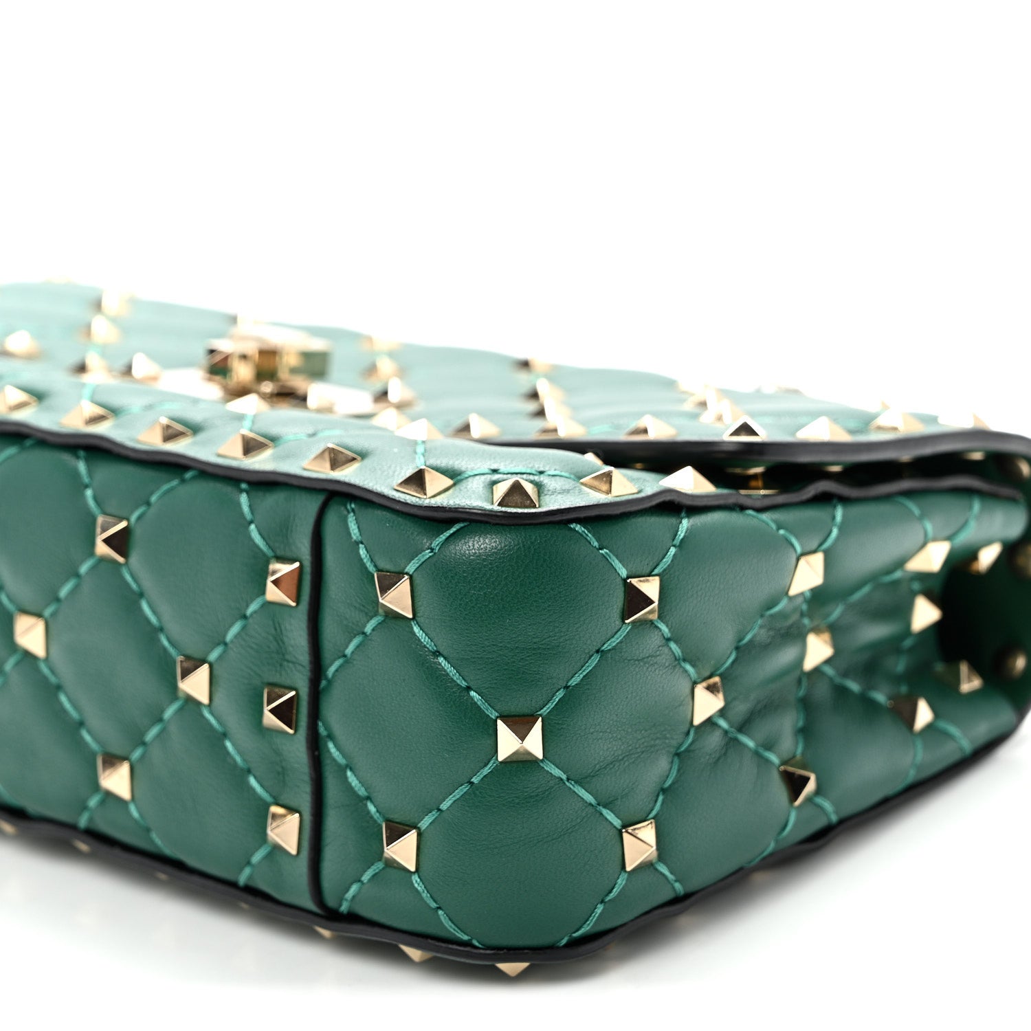 Valentino Garavani Nappa Small Rockstud Spike Shoulder Bag Gea Green 9 of 9
