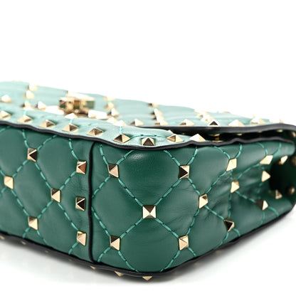 Valentino Garavani Nappa Small Rockstud Spike Shoulder Bag Gea Green 9 of 9