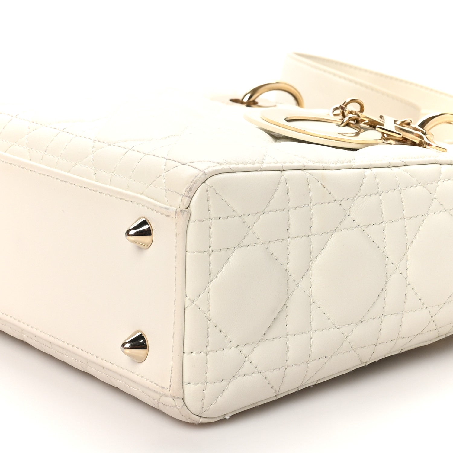 Christian Dior Lambskin Cannage Small Lady Dior White 10 of 10