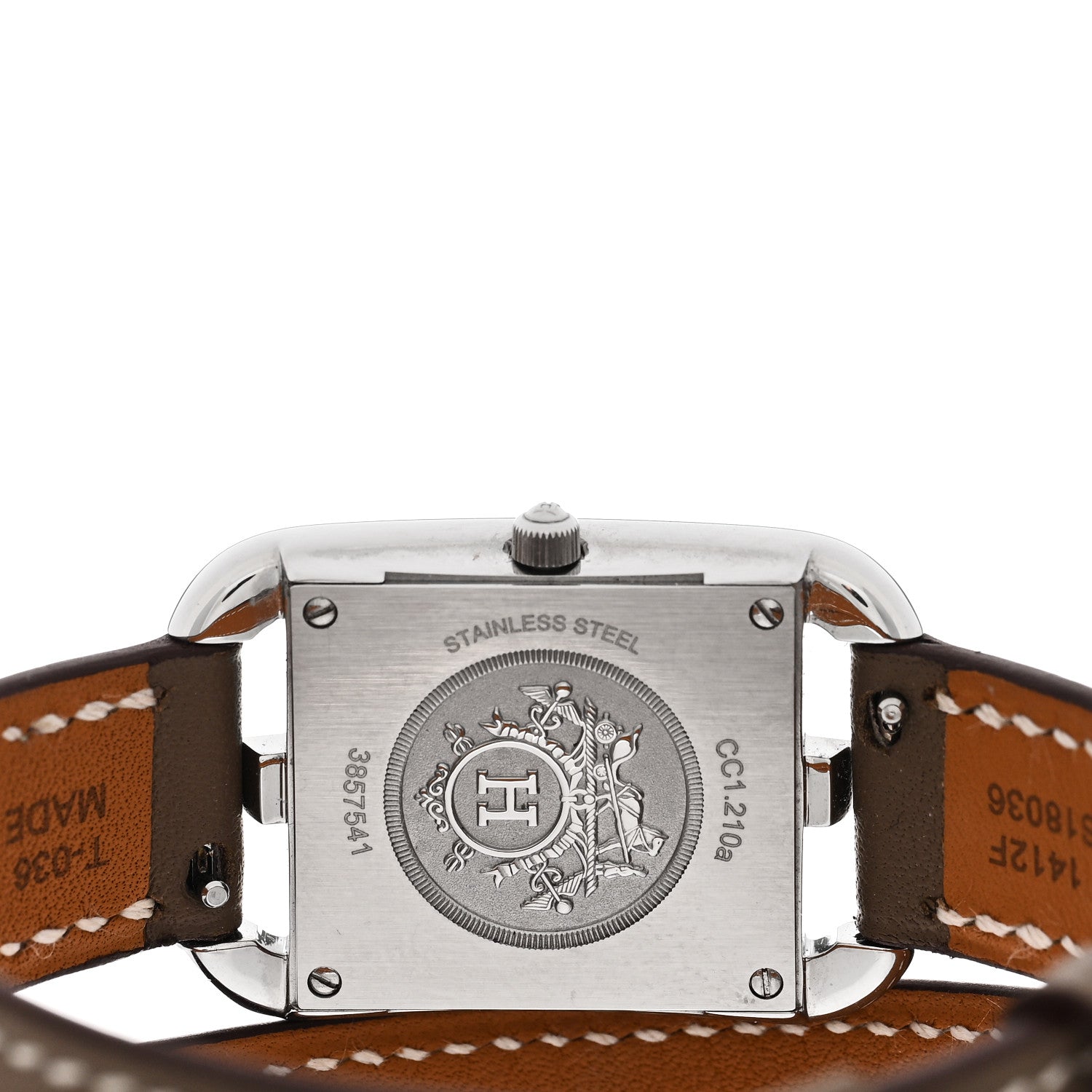 Hermes Stainless Steel Swift 23mm Cape Cod Double Tour Quartz Watch Etoupe 4 of 5
