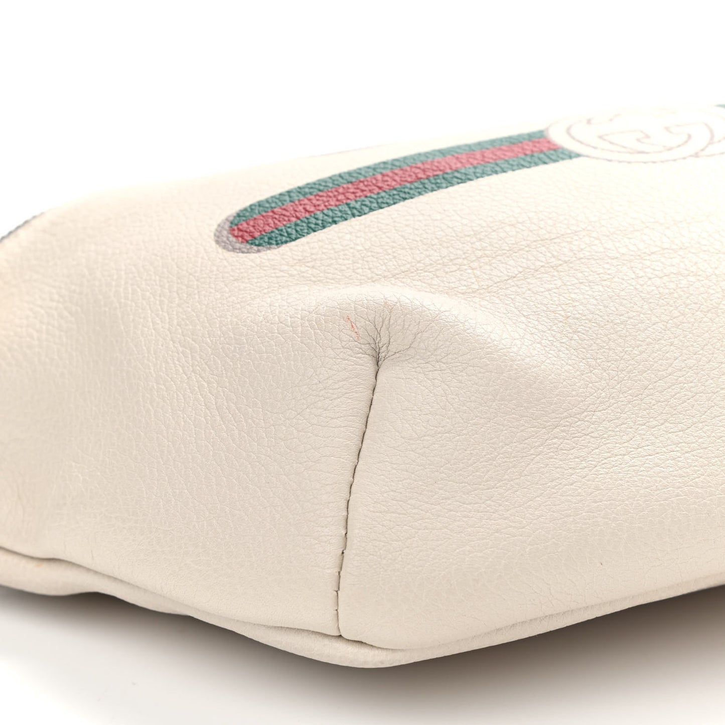 Grained Calfskin Logo Belt Bag White