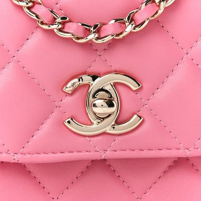Chanel Lambskin Quilted Mini Trendy CC Chain Wallet Light Pink 9 of 12