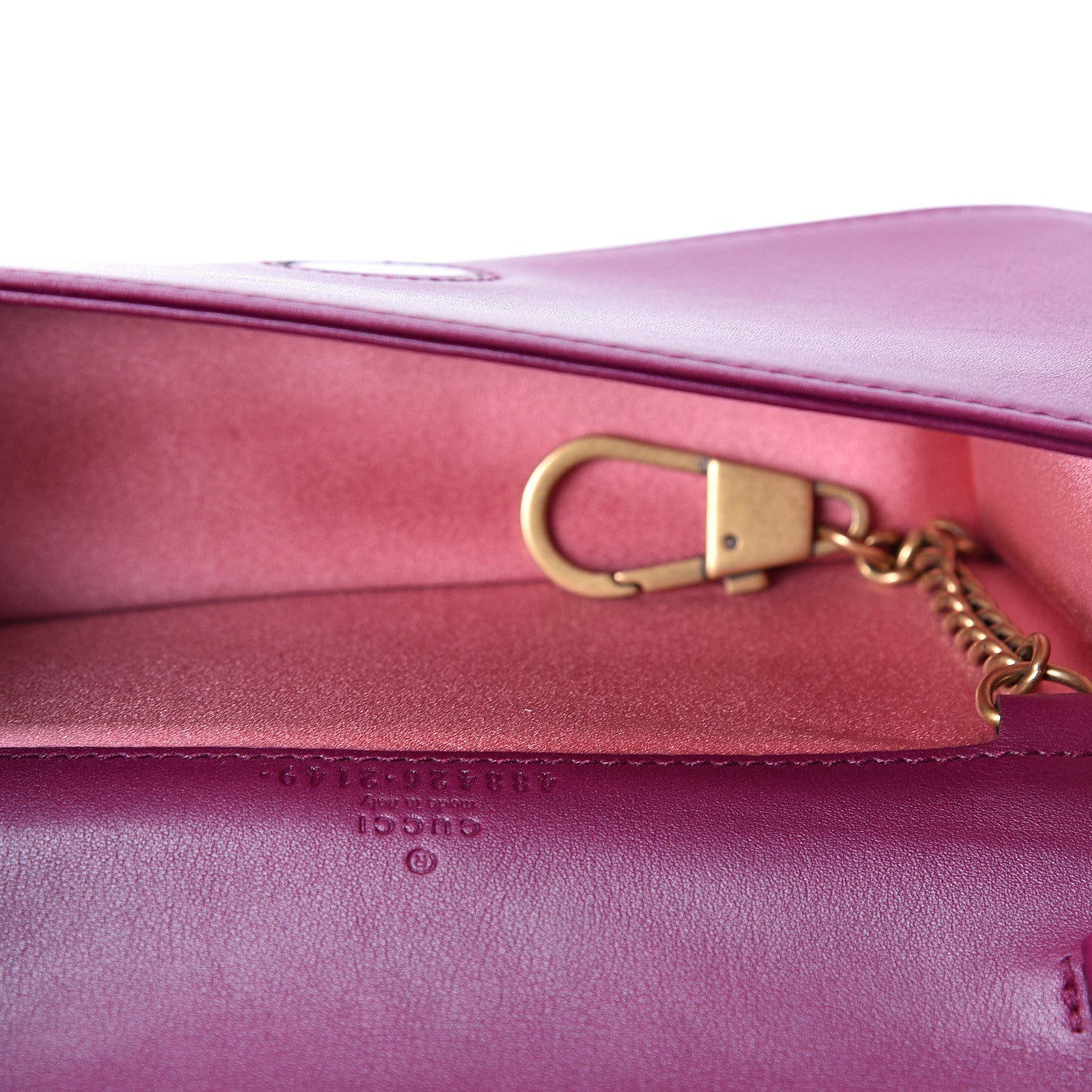 Gucci Velvet Matelasse GG Marmont Mini Bag Fuchsia Violet Cyclamen 4 of 9