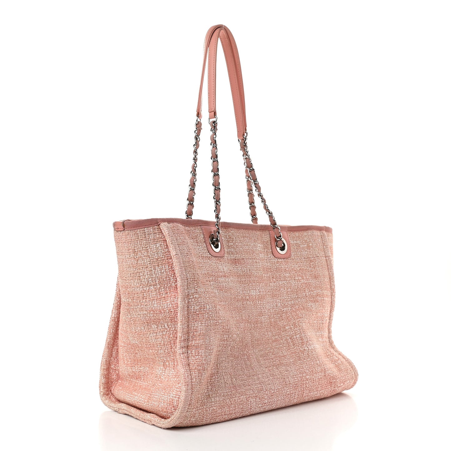 Straw Lurex Small Deauville Tote Pink