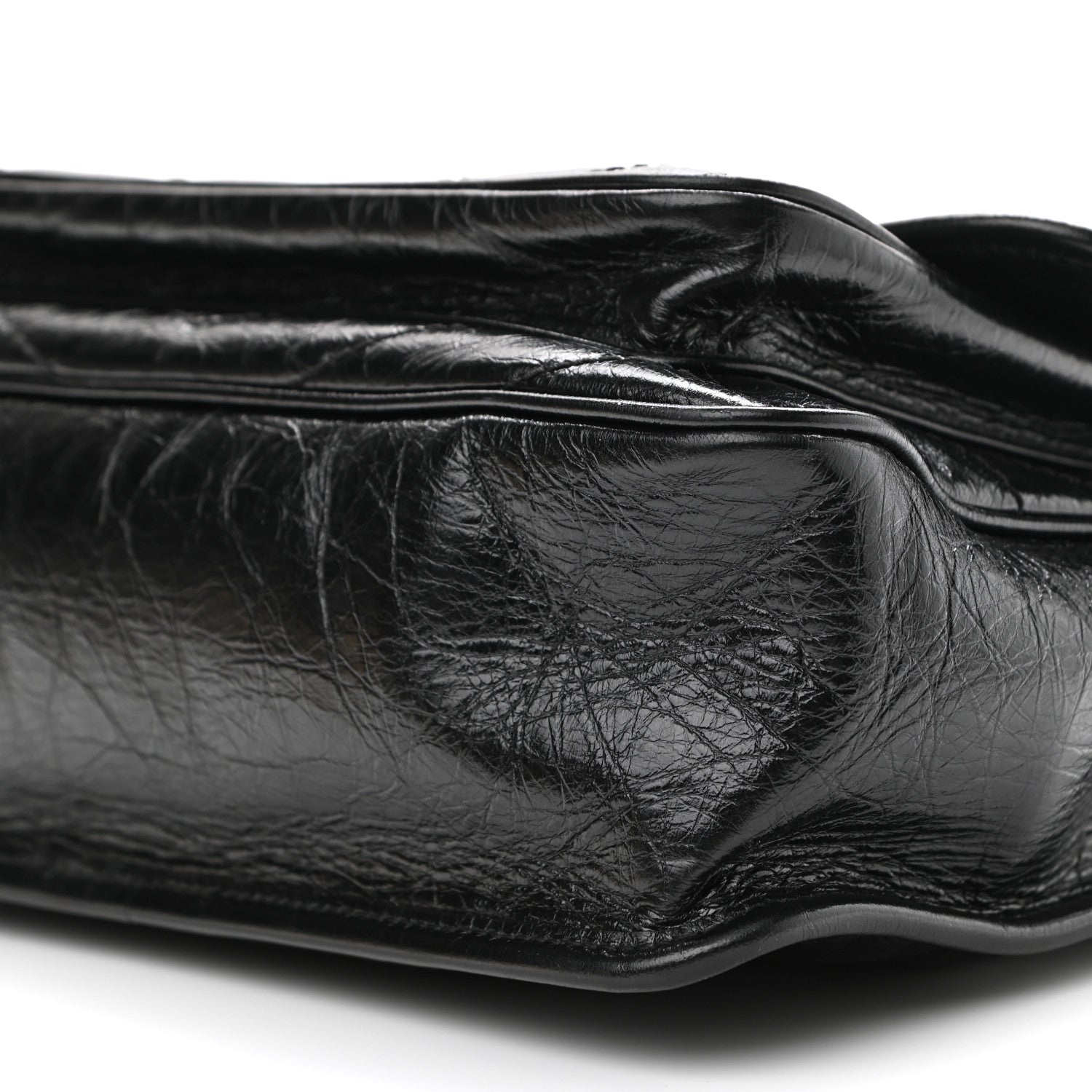 Saint Laurent Crinkled Calfskin Matelasse Monogram Medium Niki Chain Satchel Black 10 of 10