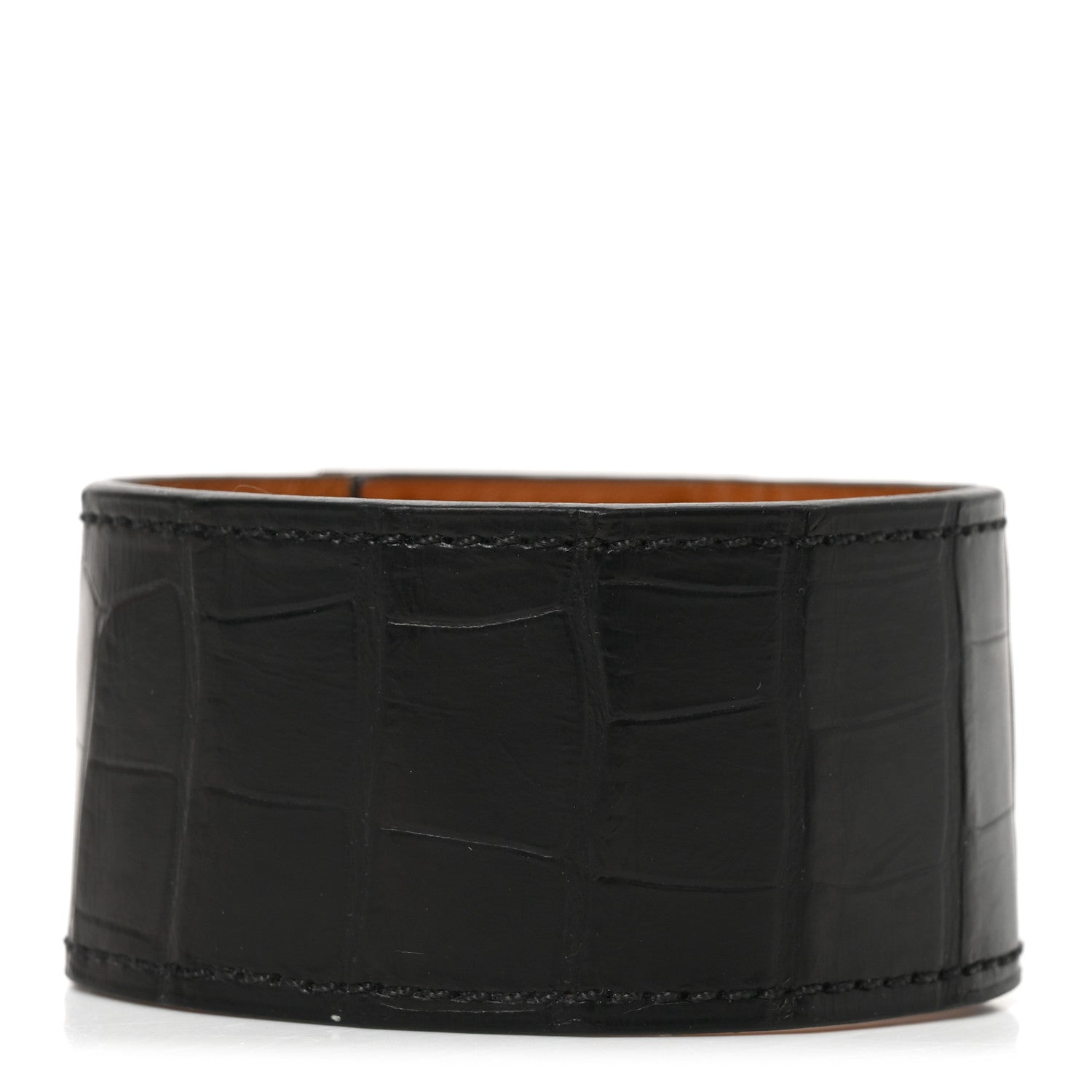 Hermes Shiny Alligator Kelly Dog Bracelet Black 3 of 5