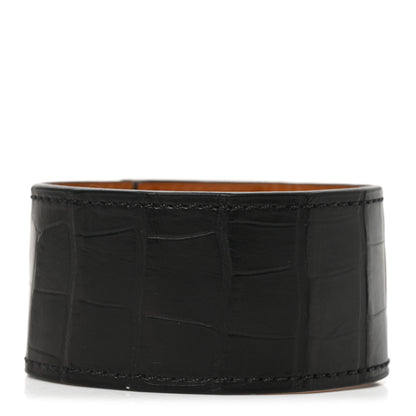 Hermes Shiny Alligator Kelly Dog Bracelet Black 3 of 5