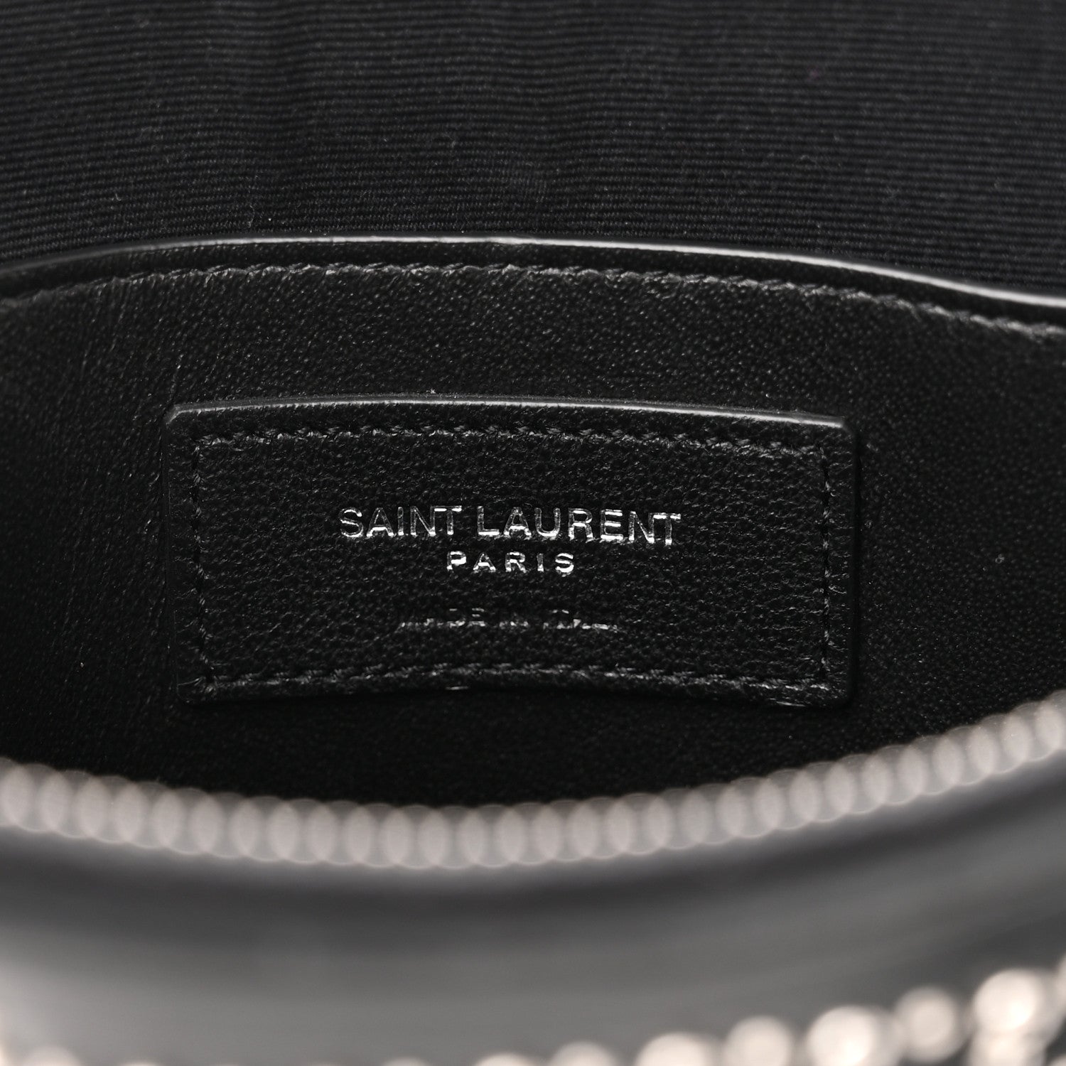 Saint Laurent Calfskin Studded Monogram Heart Shoulder Bag Black 6 of 9