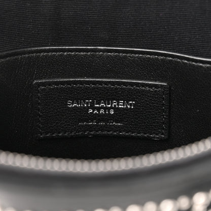Saint Laurent Calfskin Studded Monogram Heart Shoulder Bag Black 6 of 9
