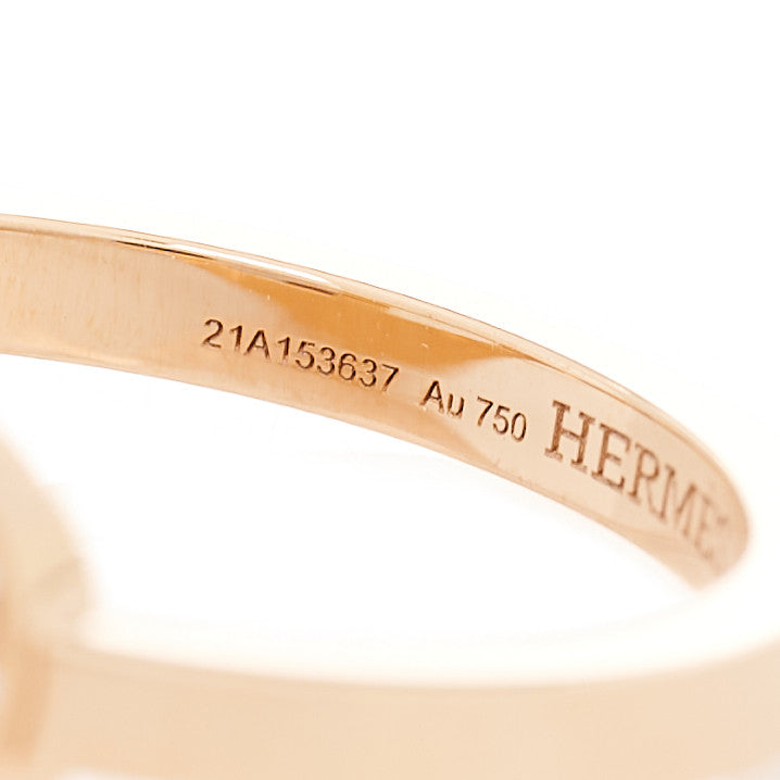 18K Rose Gold Diamond MM Chaine d'Ancre Contour Ring 52 6
