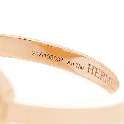 Hermes 18K Rose Gold Diamond MM Chaine d'Ancre Contour Ring 52 6 3 of 6