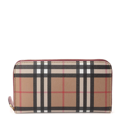 Burberry Vintage Check Elmore Zip Around Wallet Crimson 1 of 8