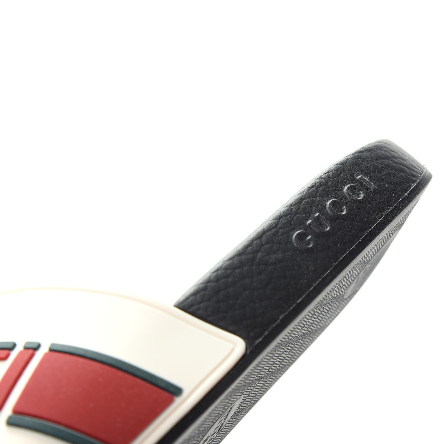 Gucci Rubber Stripe Mens Pool Slide Sandals 8 Ecru Green Red 8 of 11