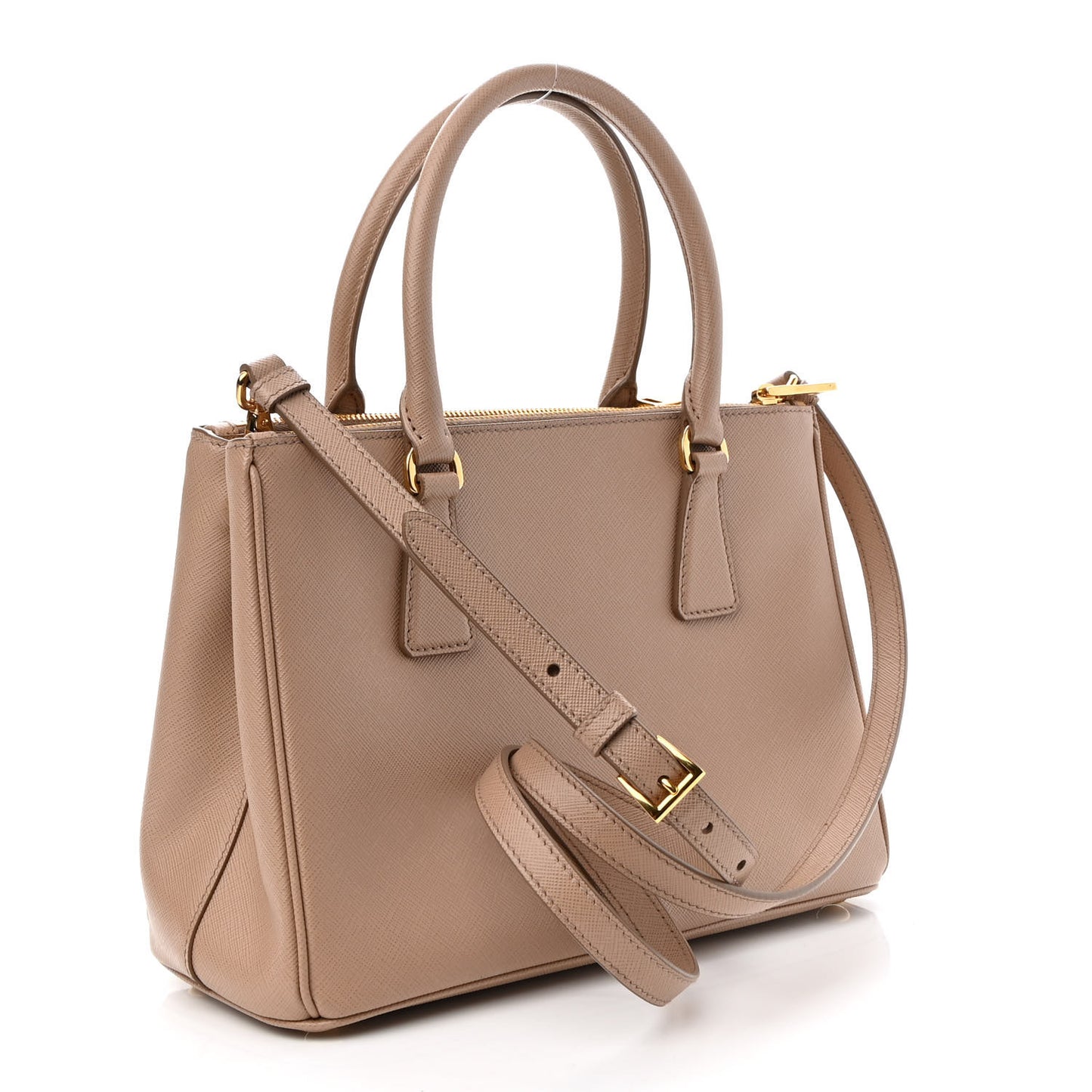 Saffiano Mini Galleria Double Zip Tote Cammeo