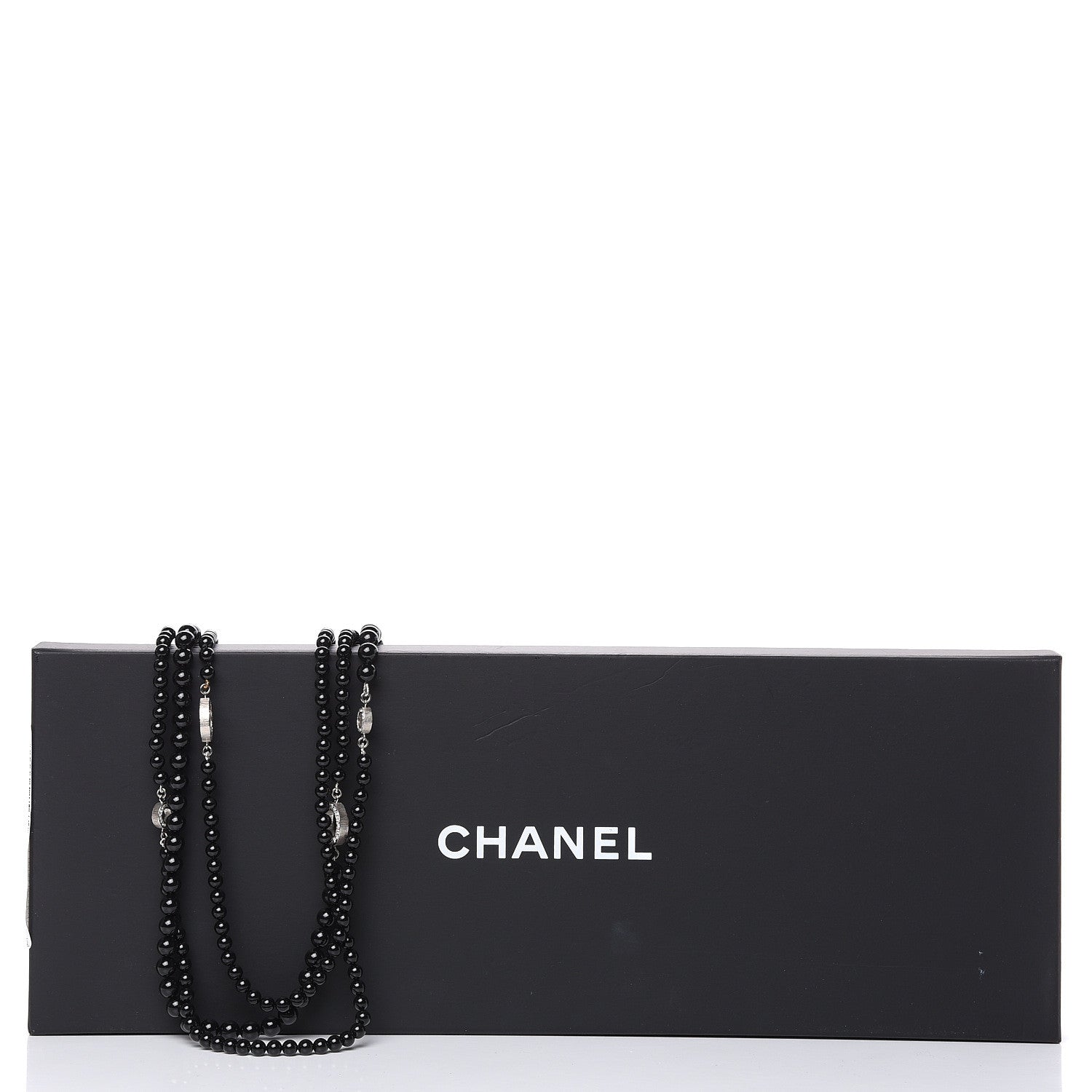 Chanel Beaded Crystal CC Triple Strand Necklace Black 6 of 6