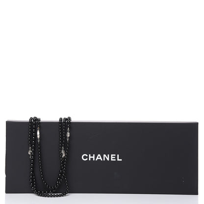 Chanel Beaded Crystal CC Triple Strand Necklace Black 6 of 6