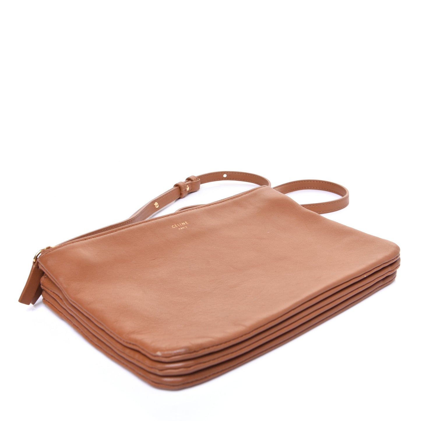 Lambskin Small Trio Crossbody Bag Tan
