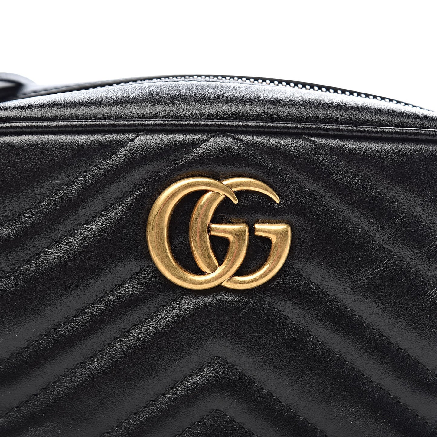 Calfskin Matelasse Mini GG Marmont Chain Shoulder Bag Black