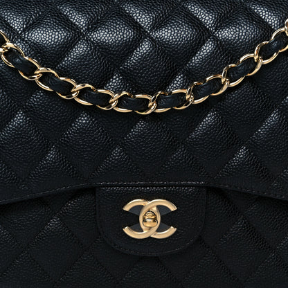 Chanel Caviar Quilted Jumbo Double Flap Black 9 of 11
