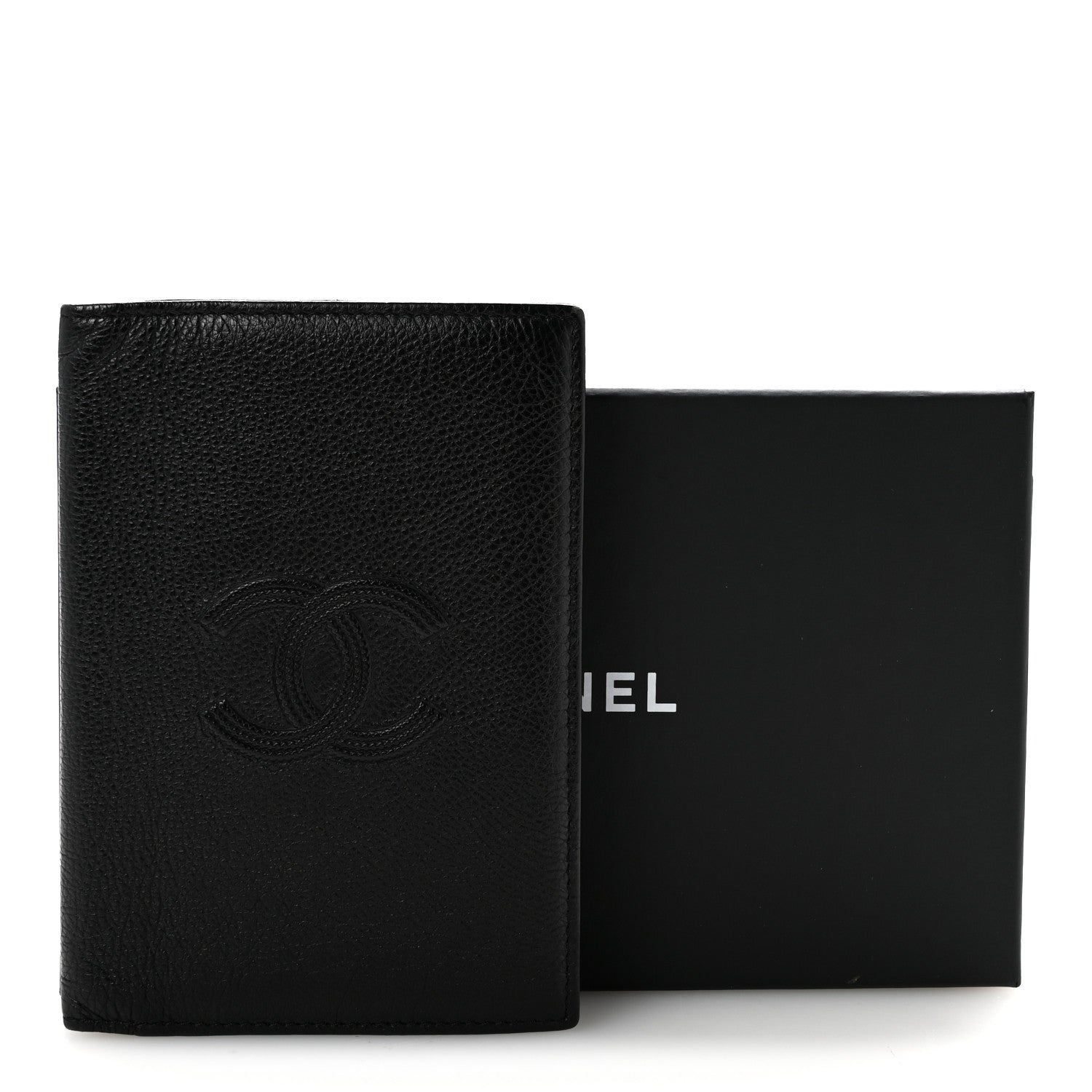Chanel Grained Calfskin CC Passport Holder Wallet Black 11 of 11