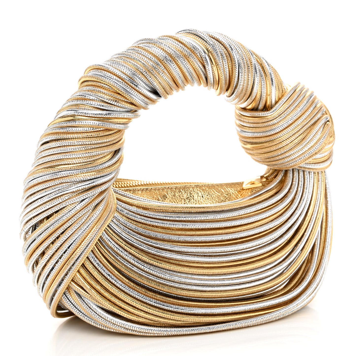 Tubular Laminated Lambskin Mini Jodie Gold Silver