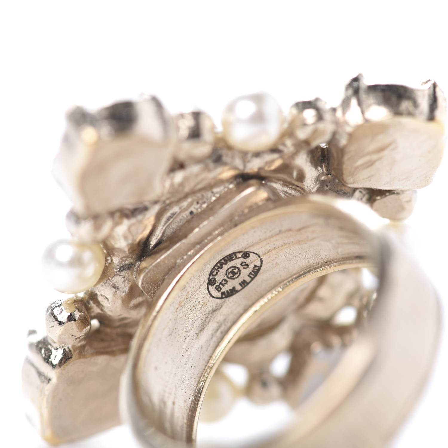 Chanel Pearl CC Ring 6.75 Light Gold 5 of 5
