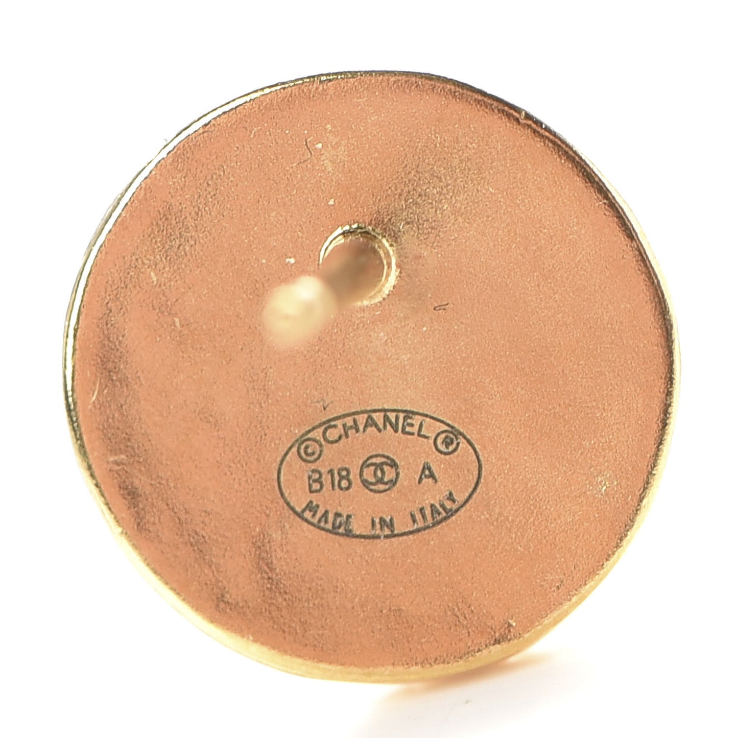 CC Button Earrings Gold