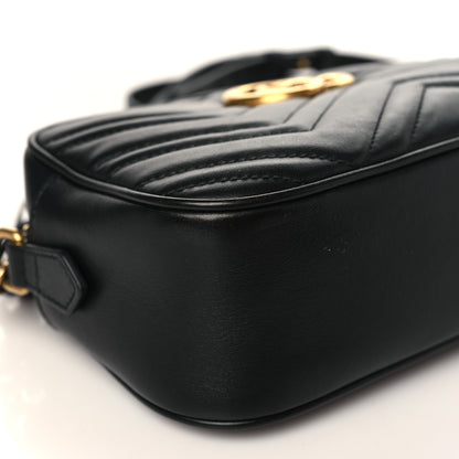 Gucci Calfskin Matelasse Small GG Marmont Chain Shoulder Bag Black 8 of 9
