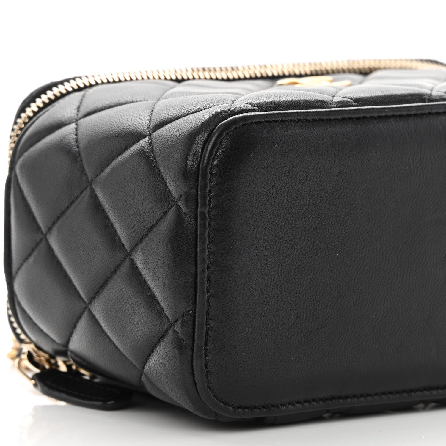 Chanel Lambskin Quilted Small Top Handle Vanity Case With Chain Black 9 of 13