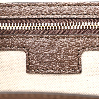 Gucci Monogram Jumbo GG Textured Dollar Calfskin Web Medium Ophidia Shopping Tote Camel Ebony 6 of 9