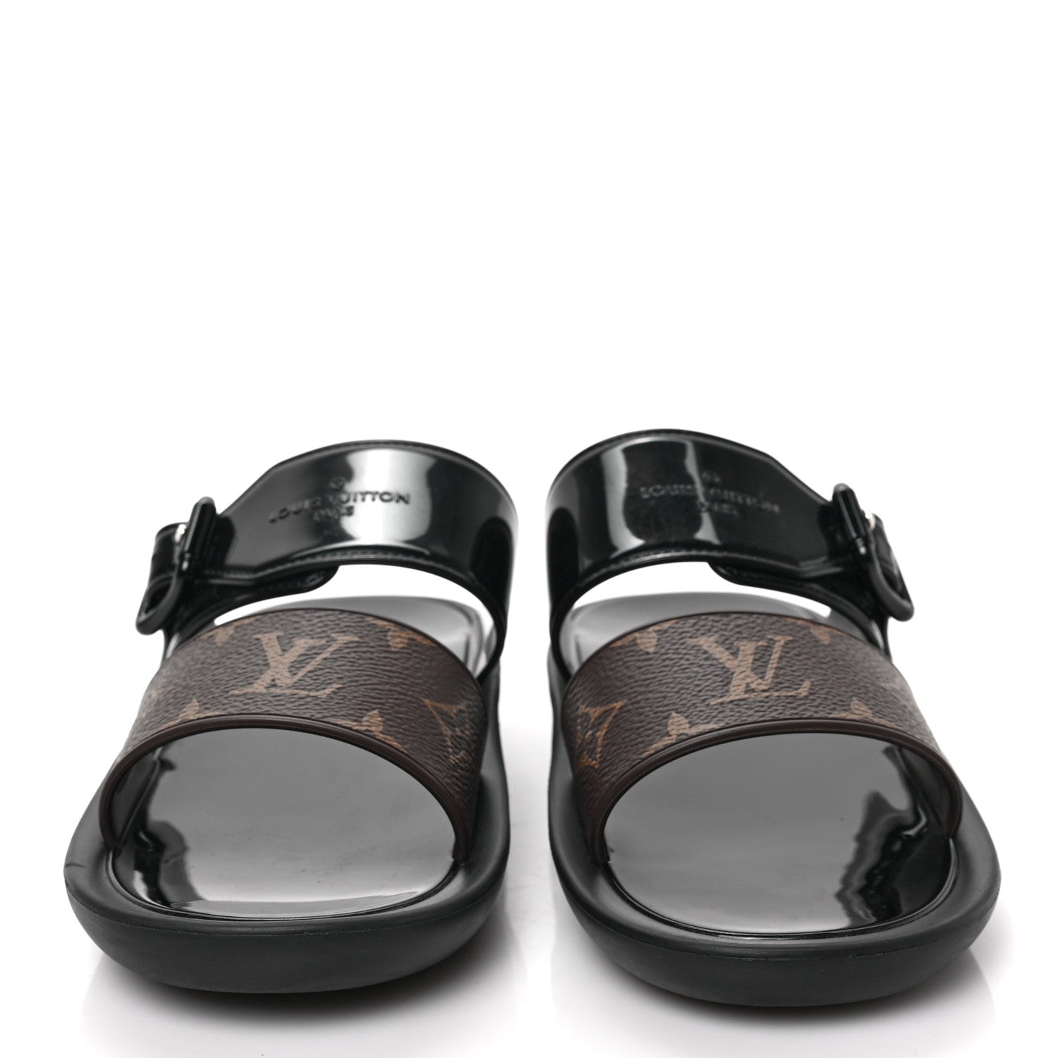 Louis Vuitton Monogram Sunbath Flat Mule Sandals 35 Black 2 of 7