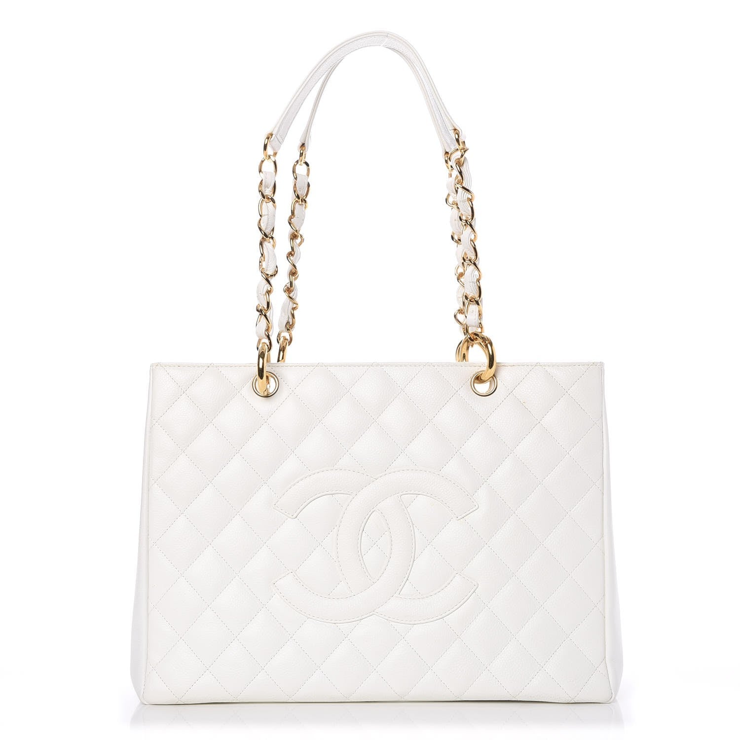 Chanel Caviar Quilted Grand Shopping Tote GST White 1 of 7