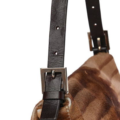 Fendi Calf Hair Zebra Print Baguette Brown 10 of 13