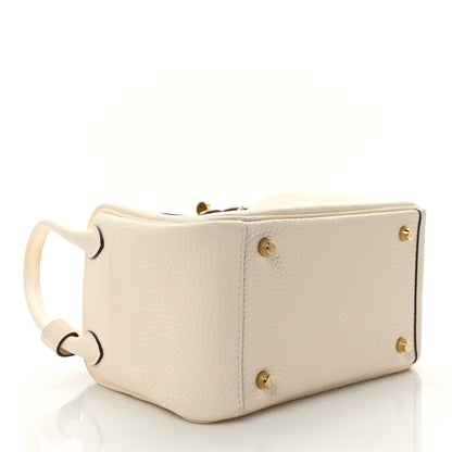Hermes Taurillon Clemence Mini Lindy 20 Craie 4 of 12