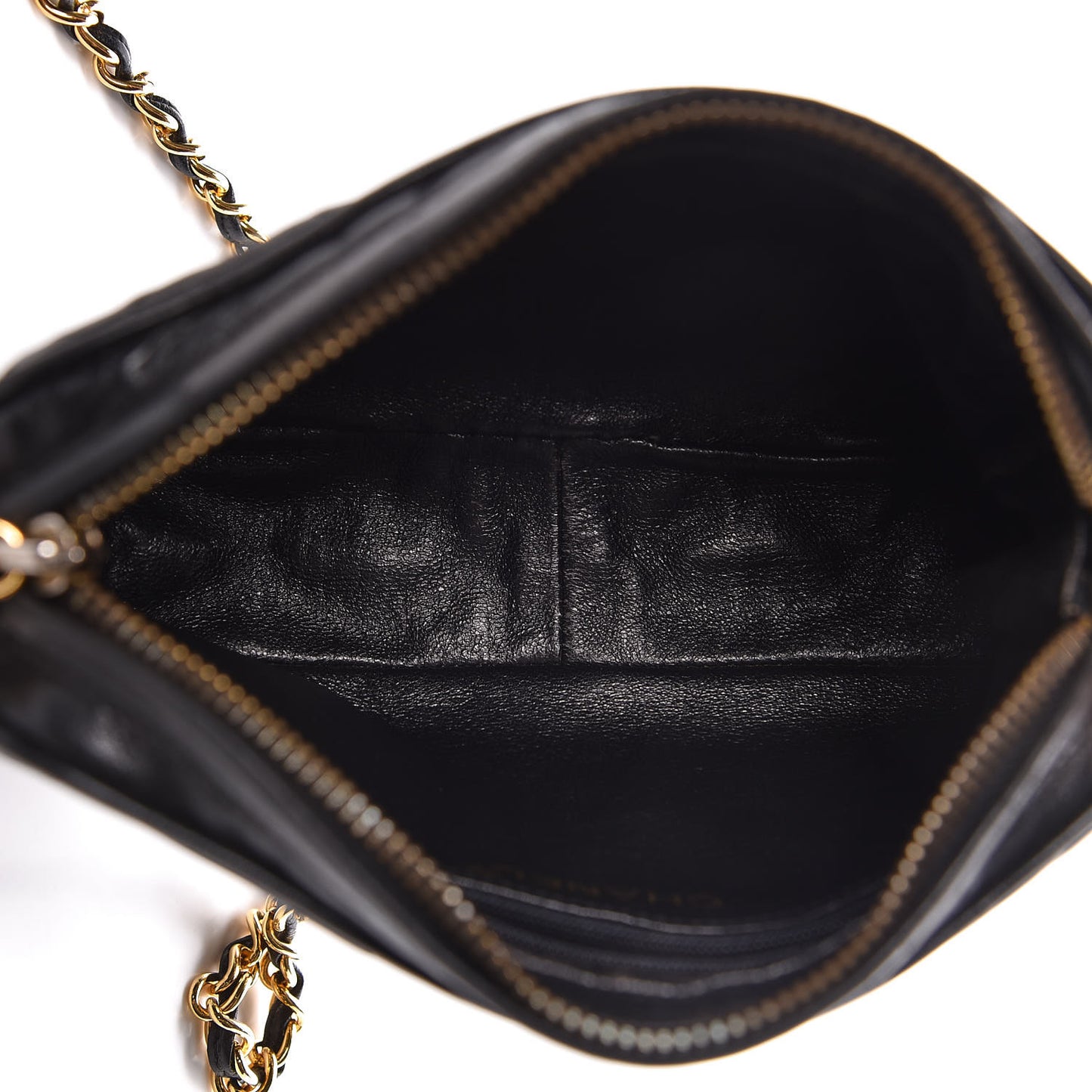 Lambskin Quilted Tassel Camera Case Pouch Black