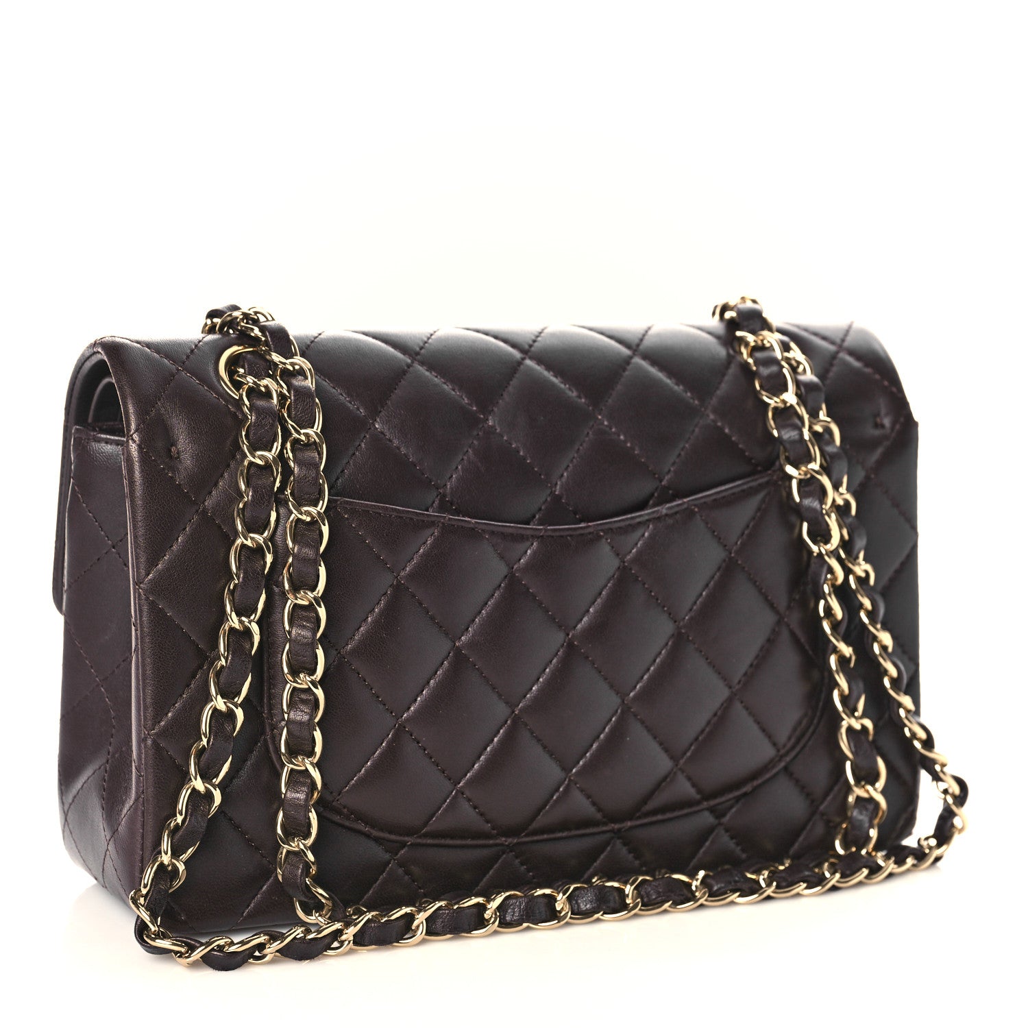 Chanel Lambskin Quilted Small Double Flap Dark Brown 3 of 10