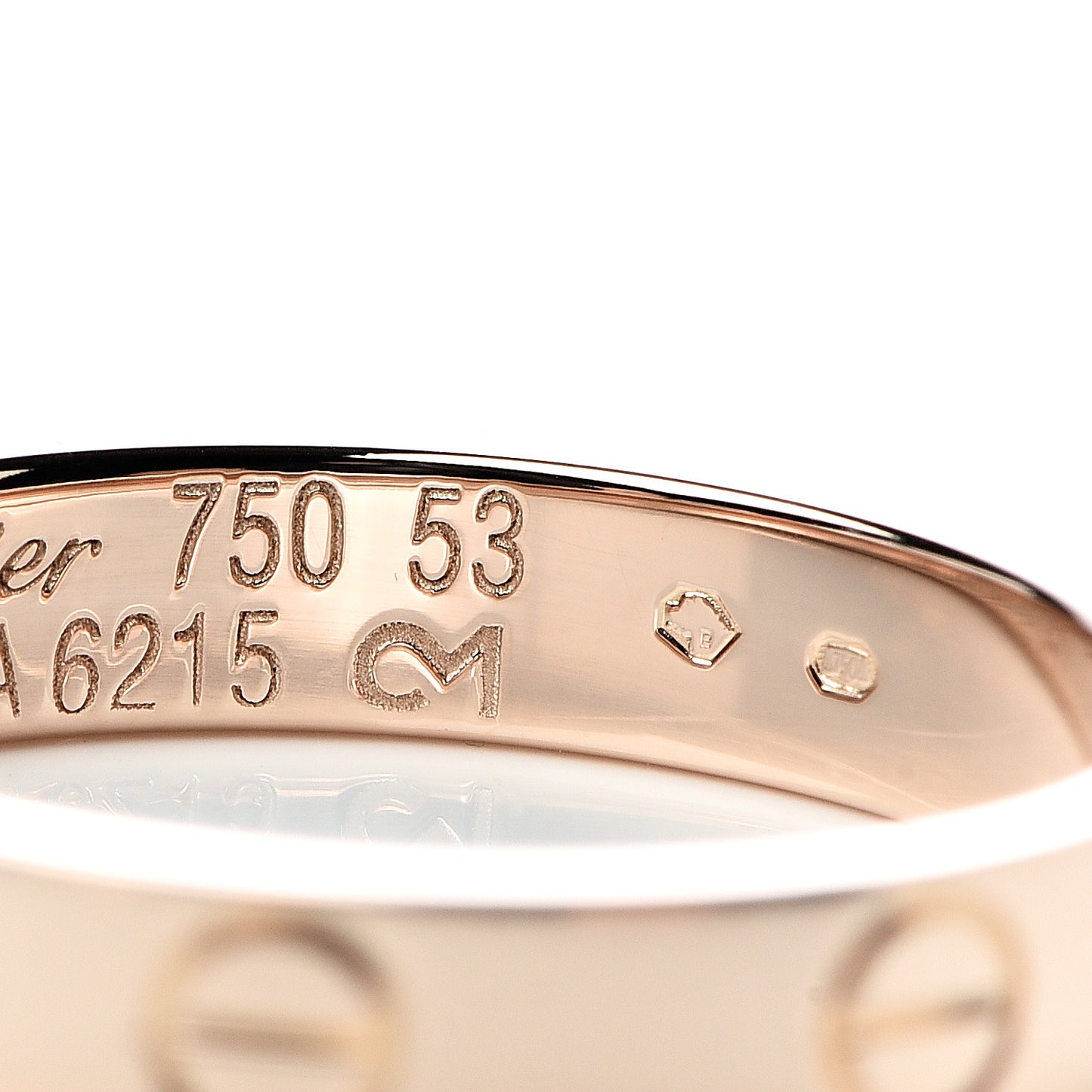 18K Pink Gold 3.5mm LOVE Wedding Band Ring 53 6.25