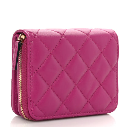 Versace Nappa Quilted Medusa Compact Zip Around Wallet Pink 3 of 7